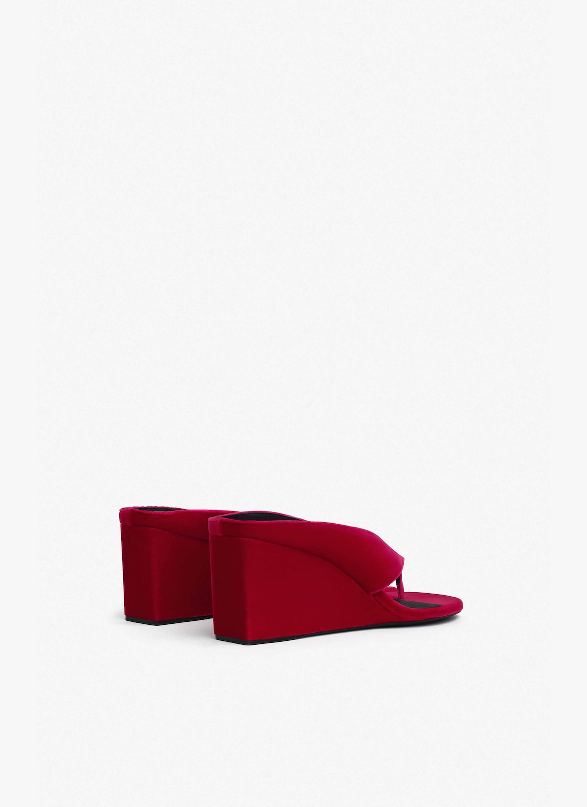 CUBE THONG MULES IN VELVET ALAÏA FUCHSIA CUBE THONG MULES IN VELVET